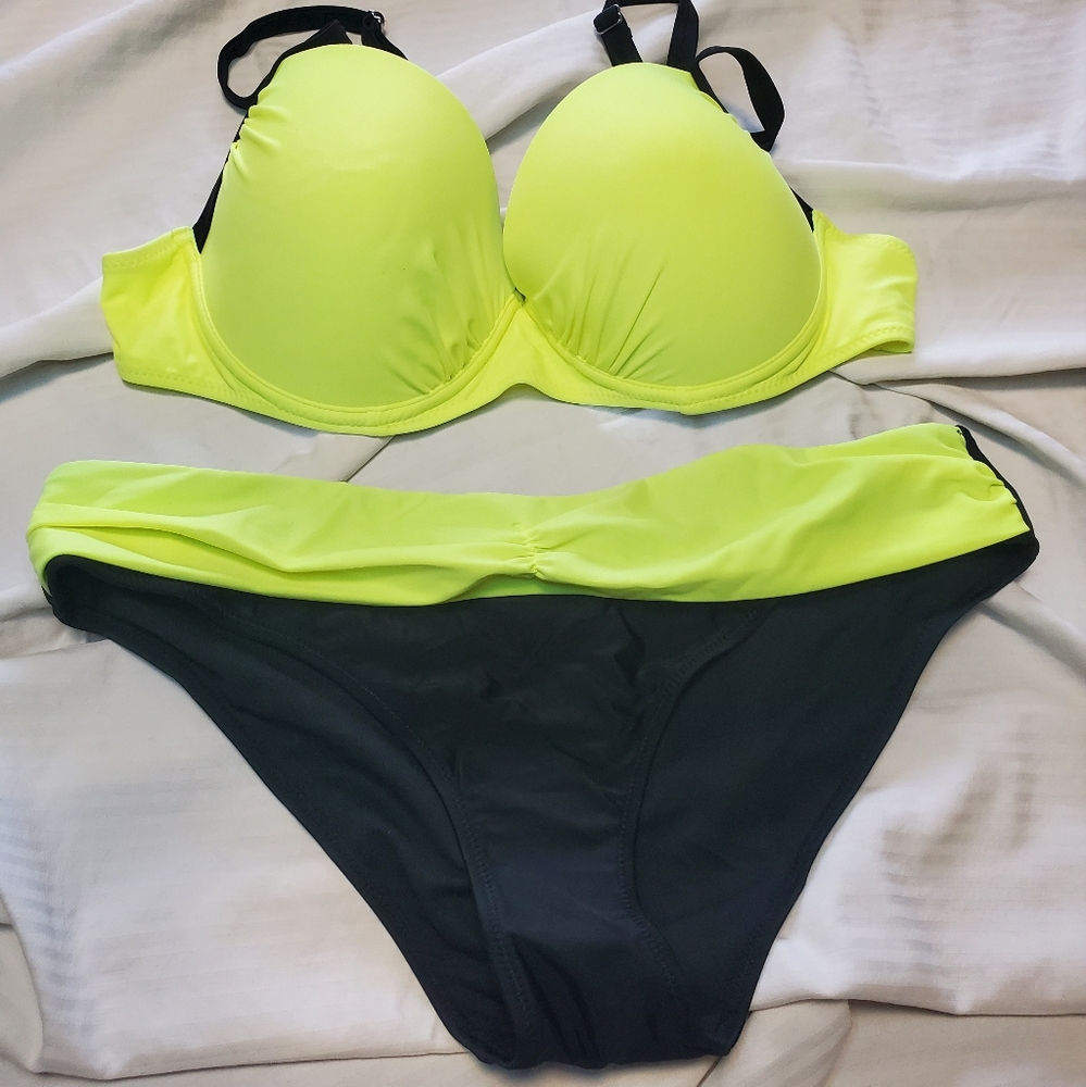 NWOT Neon Green Bikini